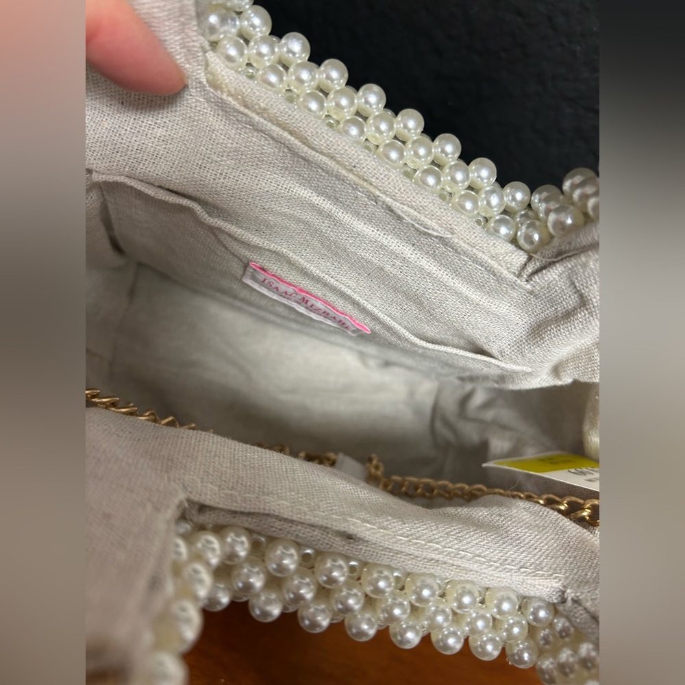 Isaac Mizrahi Raffia Pearl Handle Bag NWT - Picture 2 of 9